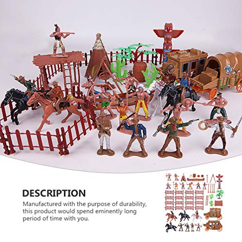 TOYANDONA 1 Juego de Juguetes de Indios Y Vaqueros, Figuritas de Nativos Americanos Figuras de Plástico para Decoración O Juguete