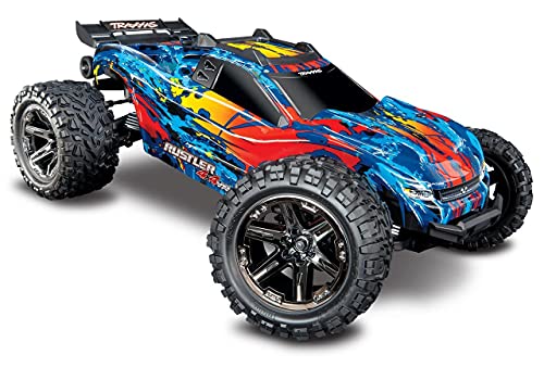 Traxxas RUSTLER - 4 x 4 - 1/10 VXL BRUSHLESS - TSM - Sin AQ/CH 67076-4 (azul)