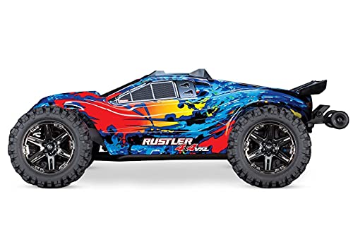 Traxxas RUSTLER - 4 x 4 - 1/10 VXL BRUSHLESS - TSM - Sin AQ/CH 67076-4 (azul)