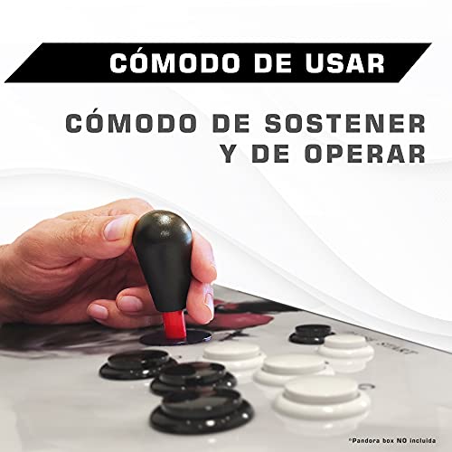 Unicview Arcade Joystick's Adaptador Oval, Balltop, Bate de Repuesto para Joystick Pandora para 2 Jugadores Arcade Joystick Kit de Sanwa Joystick MAME Jamma Part (Rojo y Negro)