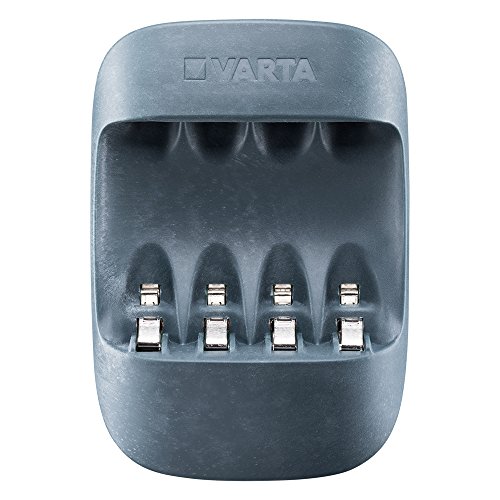 Varta Eco Charger (apto para 4 pilas AA/AAA, carcasa hecha de 50% de bioplástico con una sola ranura y carga de mantenimiento, embalaje de 90% de material reciclado