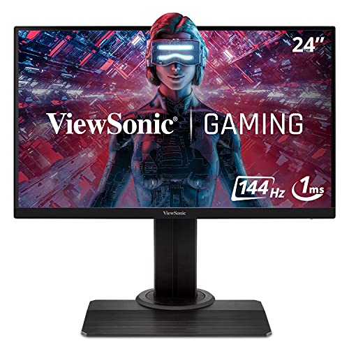 Viewsonic XG2405 - Monitor para Juegos (60,5 cm/24", Full HD, Panel IPS, 1 ms, 144 Hz, FreeSync, Baja Entrada, Altura Regulable), Color Negro