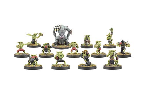 War World Gaming Equipo Completo Gutrot Greenskins - 28mm, Miniaturas, Fantasía, Futbol, Blood Bowl, Goblin, Criatura Fantastica, Figura Coleccionismo