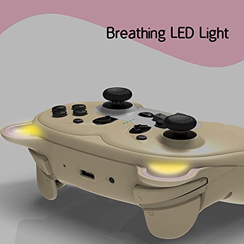 Wireless Pro Controller for Nintendo Switch, Yellow Bear NS Gamepad with Programmable Buttons, Wake Up Function, Turbo, Motion Control, Headphone Jack, Cute Controller Lovely Gift