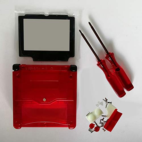 Xingsiyue Transparente de Cubierta de Cáscara de Vivienda Concha Completa + Lente de Vidrio + Destornillador Reemplazo Piezas de Reparación para Gameboy Advance SP GBA SP Consola