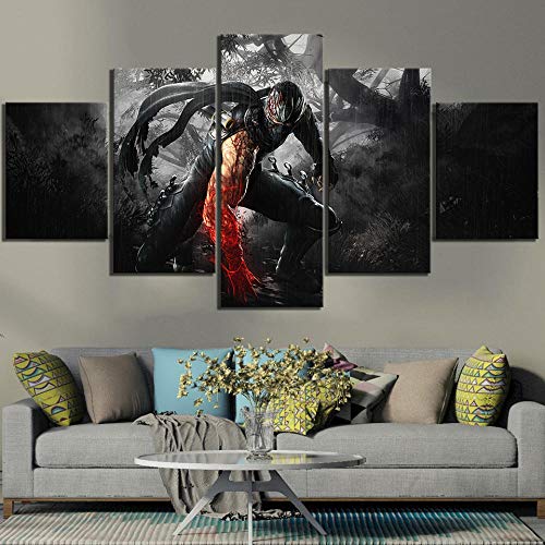 ZhuHZ 5 Piezas de Juego de Arte de impresión Ninja Gaiden Videojuego póster RYU Hayabusa Imagen Obra Lienzo Pintura decoración del hogar Arte de la Pared