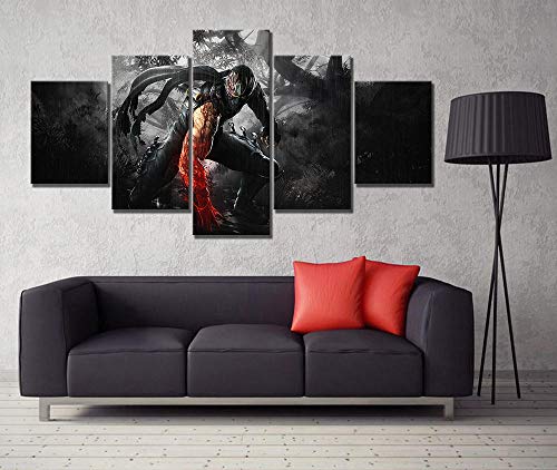 ZhuHZ 5 Piezas de Juego de Arte de impresión Ninja Gaiden Videojuego póster RYU Hayabusa Imagen Obra Lienzo Pintura decoración del hogar Arte de la Pared