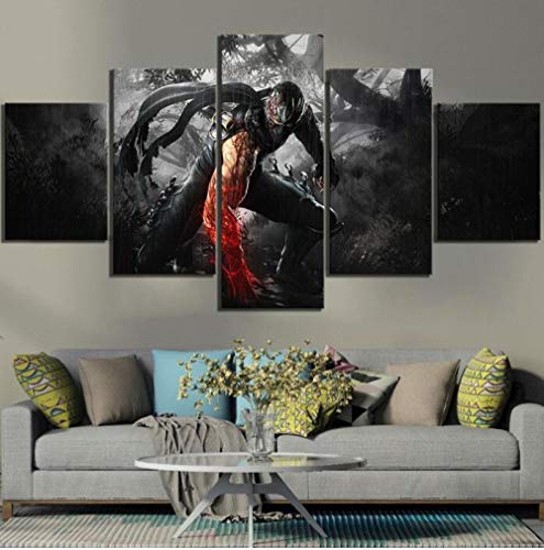 ZKPWLHS Impresiones sobre Lienzo Juegos De 5 Piezas Ninja Gaiden Videojuegos Poster Ryu Hayabusa Cuadros Pinturas Arte De Pared para Decoración del Hogar [Tamaño B] Sin Marco