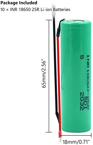 18650 3.7V 2500Mah Baterías De Litio Baterías De Alto Consumo 20A Inr 25R 10 Piezas