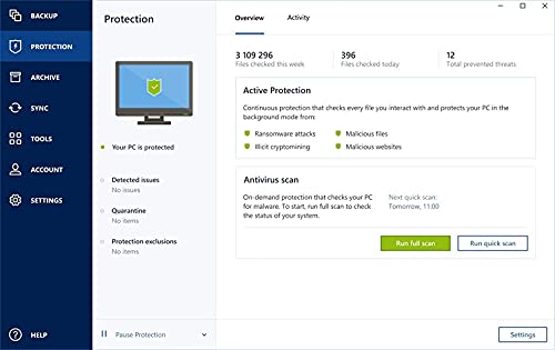 Acronis True Image 2021 - Ciberprotección personal, Copia de seguridad y antivirus integrados, con 250 GB de almacenamiento en la nube, 1 PC/Mac, Sin límite de dispositivos Android/iOS, 1 año