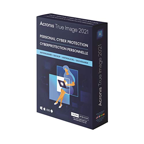 Acronis True Image 2021 - Ciberprotección personal, Copia de seguridad y antivirus integrados, con 250 GB de almacenamiento en la nube, 1 PC/Mac, Sin límite de dispositivos Android/iOS, 1 año