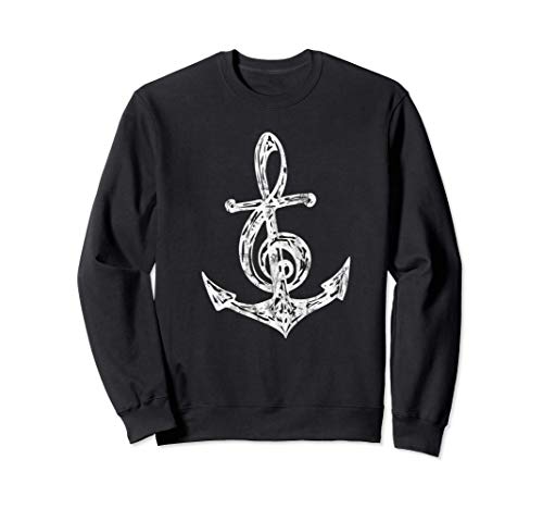 Ancla, clave, símbolo, músico, mar, ama la música Sudadera