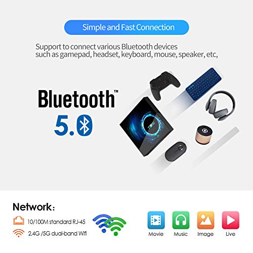 Android TV Box,Android 10.0 TV Box 2GB RAM / 16GB ROM H616 Quad Core 64 bits, Soporta 2.4G + 5G Dual WiFi BT5.0 6K 3D H.265 Smart TV Boxes con Mini Teclado inalámbrico retroiluminado