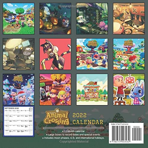 Animal Crossing New Horizons calendar 2022: 12 monthly Calendar from Jan 2022 to Dec 2022 - Planner Gifts for boys girls, games Kalendar Calendario Calendrier