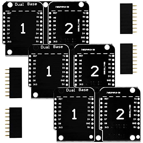 AZDelivery 3X Dual Base Shield PCB Board Placa Base Doble para D1 Mini NodeMCU ESP8266 con E-Book Incluido!