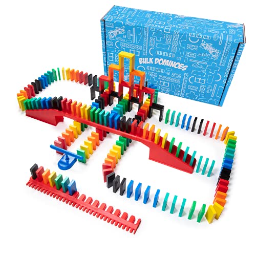 Bulk Dominoes Juego de 206 piezas Pro-Domino Starter | Pro Scale, Premium apilamiento y derribar Domino Set de cadena de reacción STEAM Building Toy Set