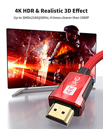 Cable HDMI 4K 2m, Silkland Cable HDMI 2.0 de Alta Velocidad de 18Gbps, 4K HDR, 3D, 2160P, 1080P, Ethernet, Cable HDMI Trenzado de Aleación de Zinc 30AWG, ARC, Blu-ray, PS4/5, Proyector