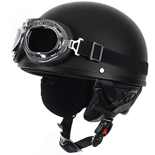 Casco Retro carcasa media - negro Größe M