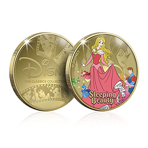 Disney Colección Completa de Clásicos 01-6 Monedas/Medallas conmemorativas acuñadas con baño en Oro 24 Quilates y coloreadas a 4 Colores - 44mm