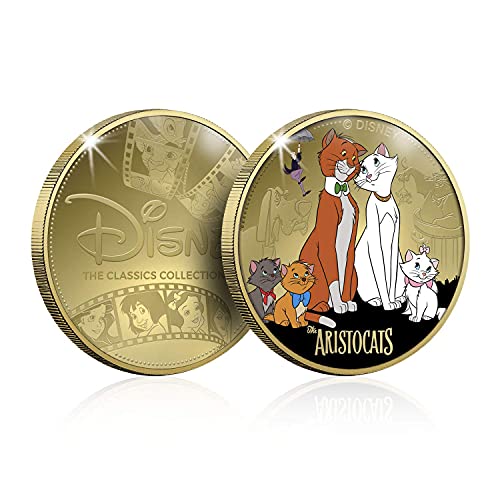 Disney Colección Completa de Clásicos 01-6 Monedas/Medallas conmemorativas acuñadas con baño en Oro 24 Quilates y coloreadas a 4 Colores - 44mm