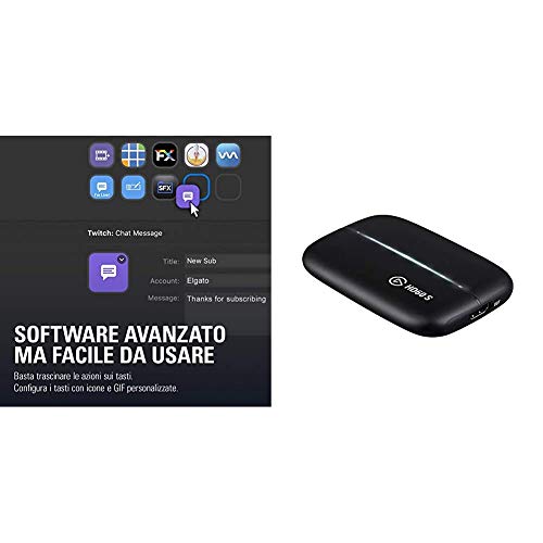 Elgato Stream Deck + Elgato Game Capture HD60 S - 15 teclas LCD personalizables, Capturadora, 1080p60, para Windows 10 y macOS 10.13 o posteriore