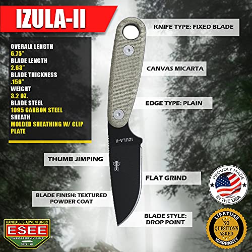 ESEE Knives IZULA-II - Cuchillo, color negro