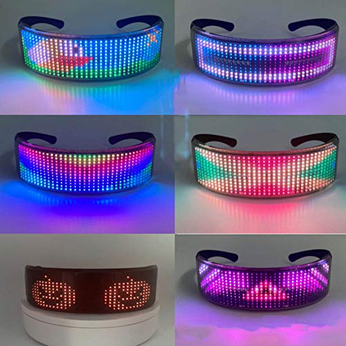 FAMKIT Gafas LED para requisitos particulares Mensajes Gafas LED con modo de música Ilumina Gafas para fiestas de discoteca Raves