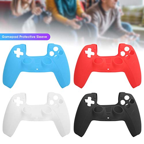 Gamepad Funda de Silicona para Consola de Juegos PS5, 4 Piezas Gamepad Mango Funda Protectora de Silicona Accesorio de Funda Protectora, Ajuste Alto con Gamepad, A Prueba de Polvo, A Prueba de Sudor,