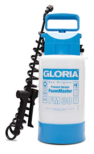 Gloria FoamMaster FM 30, Pulverizador de Espuma de 3 L, Espumador Profesional, Pulverizador a Presión para la Limpieza de Vehículos, Cartuchos de Espuma Intercambiables, Manguera en Espiral de 2 m