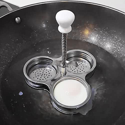 Huevo que hace la caldera del huevo del acero inoxidable tres rejilla del escalfador antiadherente Accesorios de cocina para la cocina del huevo