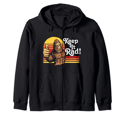 Keep It Rad! Vintage Bigfoot Thumbs Up Funny Vintage Hipster Sudadera con Capucha