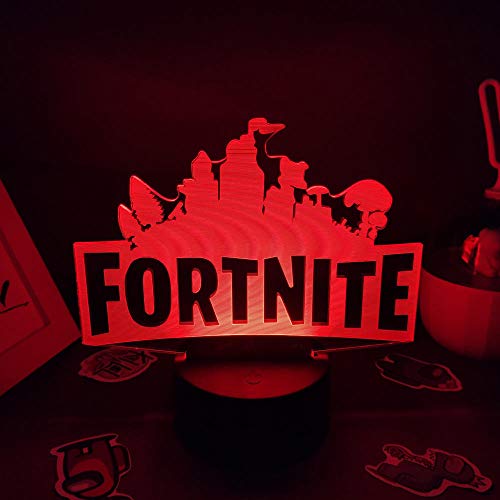 Lámpara de ilusión 3D Tps Game Fortniteds Usb Regalos de cumpleaños para amigos Cama Sala de juegos Decoración de la marca de la mesa-Grieta blanca _7_Color_No_Remote