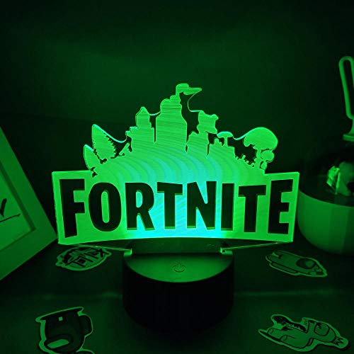 Lámpara de ilusión 3D Tps Game Fortniteds Usb Regalos de cumpleaños para amigos Cama Sala de juegos Decoración de la marca de la mesa-Grieta blanca _7_Color_No_Remote