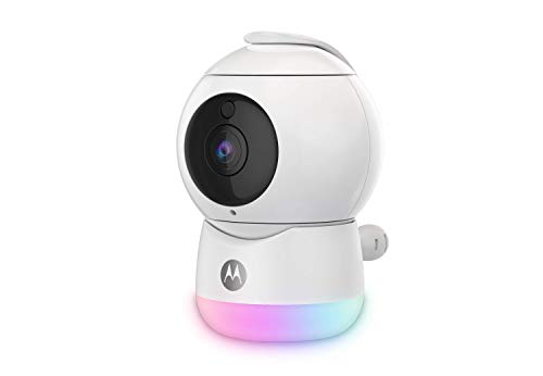 Motorola Peekaboo - Cámara de Video para Bebés Full HD WiFi con Luz Nocturna - Temperatura, Panorámica, Escaneo, Zoom, Inclinación, Conversación de 2 Vías, Nanas - Storage Local y Cloud - Blanco