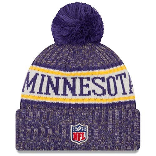 New Era NFL Minnesota Vikings Authentic 2018 Sideline Sport Bobble Knit