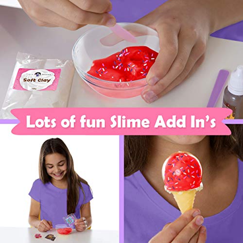 Original Stationery Mini Ice Cream Slime Kit Fluffy -Slime para Niñas, Niños 7 a 12 Fabrica de Slime Fluffy Edición Heladería! Haz Helados Esponjosos de Mantequilla- Regalo Infantil