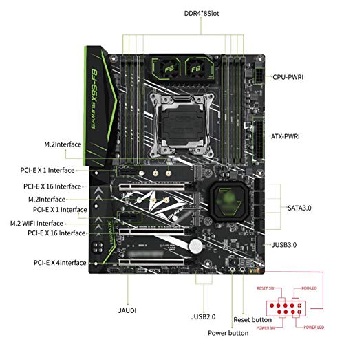 Placa Base Gaming ATX Fit For HUANANZHI X99 X99 F8 Placa Base con Intel Xeon E5 2678 V3 con 4 * 8G DDR4 No ECC Memoria NVMe SATA 3.0 USB 3.0 ATX Placa Madre