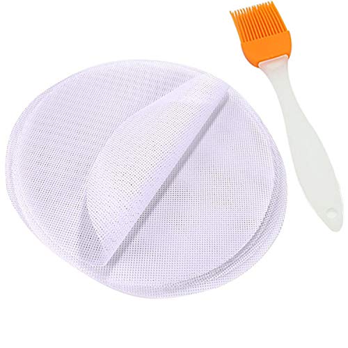 PPX 5 Dim Sum Vaporera Papeles y 1 Cepillo de Aceite de Silicona/Silicona Steamer Alfombrilla para Vaporera de bambú/Vaporera Inserciones Reutilizable, Antiadherente, fácil de Limpiar (20cm)