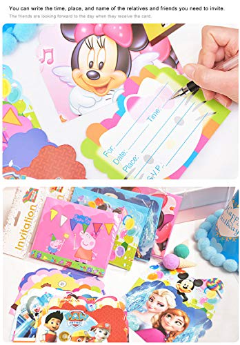 Qemsele Invitaciones para Niños, 30 Inglés Tarjetas de Invitación con Sobres para infantile Chicas Fiesta de Cumpleaños Baby Shower Decoraciones Suministros de Fiesta (LOL)