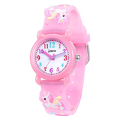 Relojes Analógicos para Niños Deportes para Niños Reloj de Juguete de Dibujos Animados Lindo a Prueba de Agua 3D, Enseñanza de Relojes de Pulsera Regalo para Niña