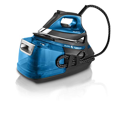 Rowenta Silence Steam Pro DG9222 Centro de planchado, autonomía ilimitada de 7,5 bares, golpe de vapor 450 g/min, vapor continuo de 140 g/min, suela Microsteam Laser 400, función Eco, azul