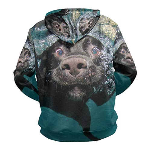 Sea Dogs Underwater Hoodie 3D Sweatshirts Hooded Kangaroo Pocket Drawstring Pullover Long Sleeve for Boy Girl