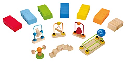 Set Dominós Dinámicos de Hape, Set de Bloques de Construcción de Carreras de Dominó Infantil Galardonado, 107 Piezas sólidas para Hacer Divertidas Carreras, Construir y Apilar