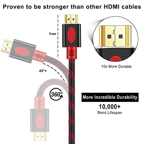 SHULIANCABLE Cable HDMI 4K, HDMI 2.0 Alta Velocidad con Ethernet 4K 18Gbps, 3D, 1080p, Compatible con TV, Xbox, HDR, ARC, PS4, BLU-Ray (2M)