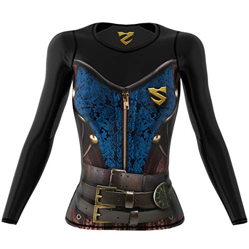 SMMASH Steam Punk Mary Womens Long Sleeve Compression Tops, Breathable and Light, Functional Thermal Shirt for Crossfit, Fitness, Yoga, Gym, Running, Sport Long sleeved, Antibacterial Material…