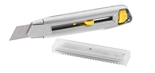 Stanley 7-10-018 "Cuchillo a presión con interbloqueo con 5 hojas de carburo, gris / amarillo, 18 mm