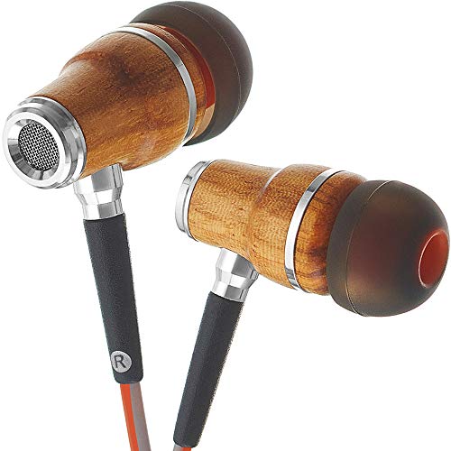 Symphonized NRG 3.0 Auriculares de Mader, con Aislamiento de Ruido, con micrófono y Control de Volumen (Anaranjado Fuego y Gris Brumoso)