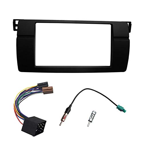 taoxin Double DIN Fascia Fit para BMW 3 Series E46 1998-2005 Radio Dash Mount Steam Trim con Marco ISO Cableado + Adaptador de Antena (Color Name : 173 98 mm)