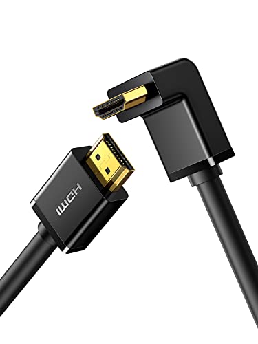 UGREEN Cable HDMI 4K Ángulo de 90°, Cable HDMI 2.0 Ultra HD Alta Velocidad 18Gbps para Ethernet Soporte HDR 3D ARC Compatible con PS5, PS4, Xbox One, TV Box, DVD/Blu-ray Reproductor, PC, HDTV, 3Metros