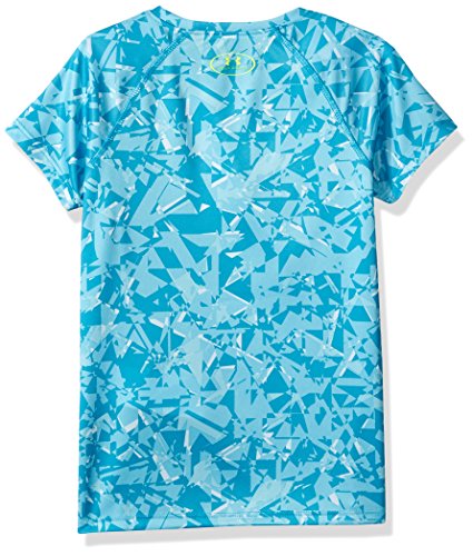 Under Armour playera de manga corta con logo grande para niña, Niñas, camisa manga corta, 1331671-439, Engaño/Amarillo de alta visibilidad, extra-small